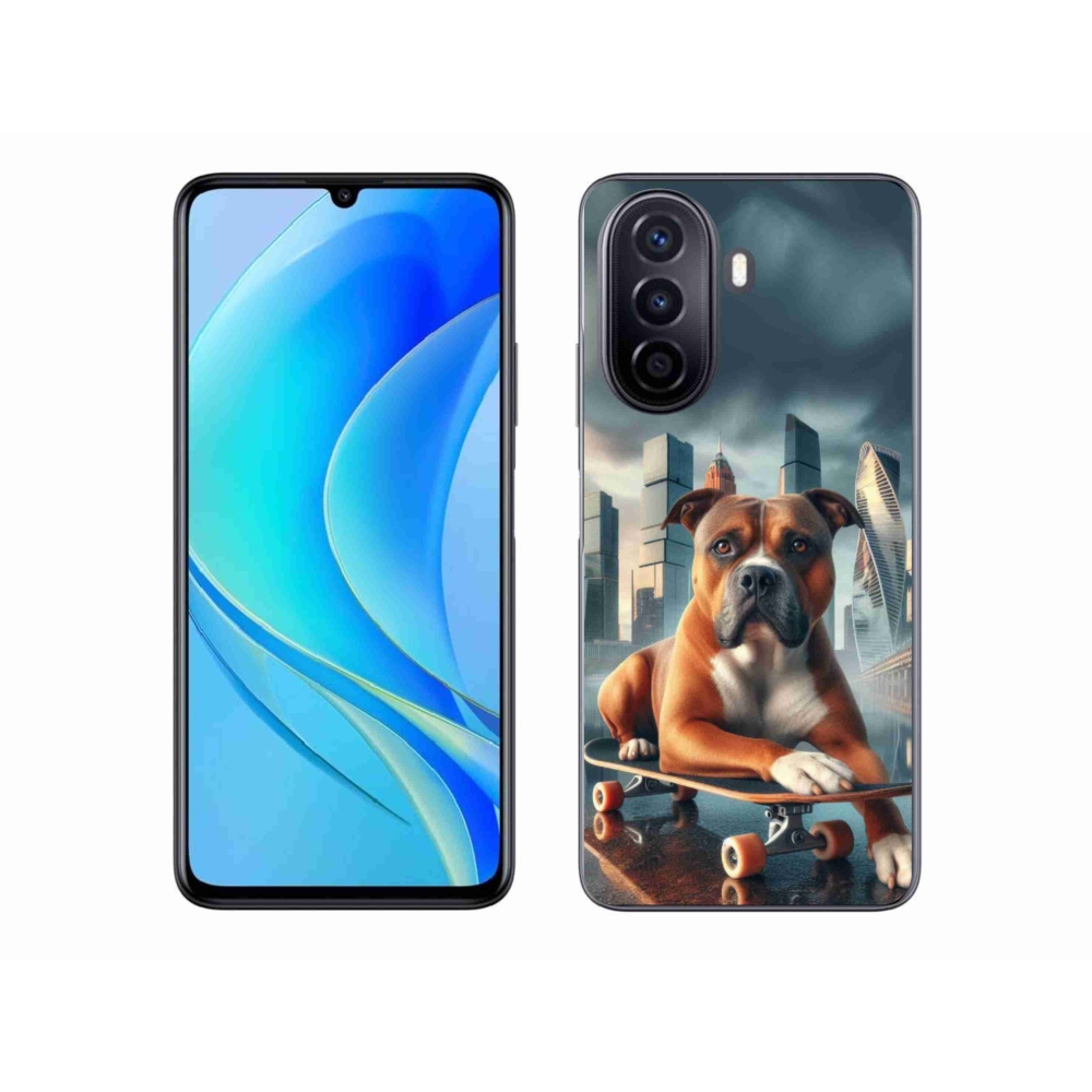 Gelový kryt mmCase na Huawei Nova Y70 - pes na skateboardu