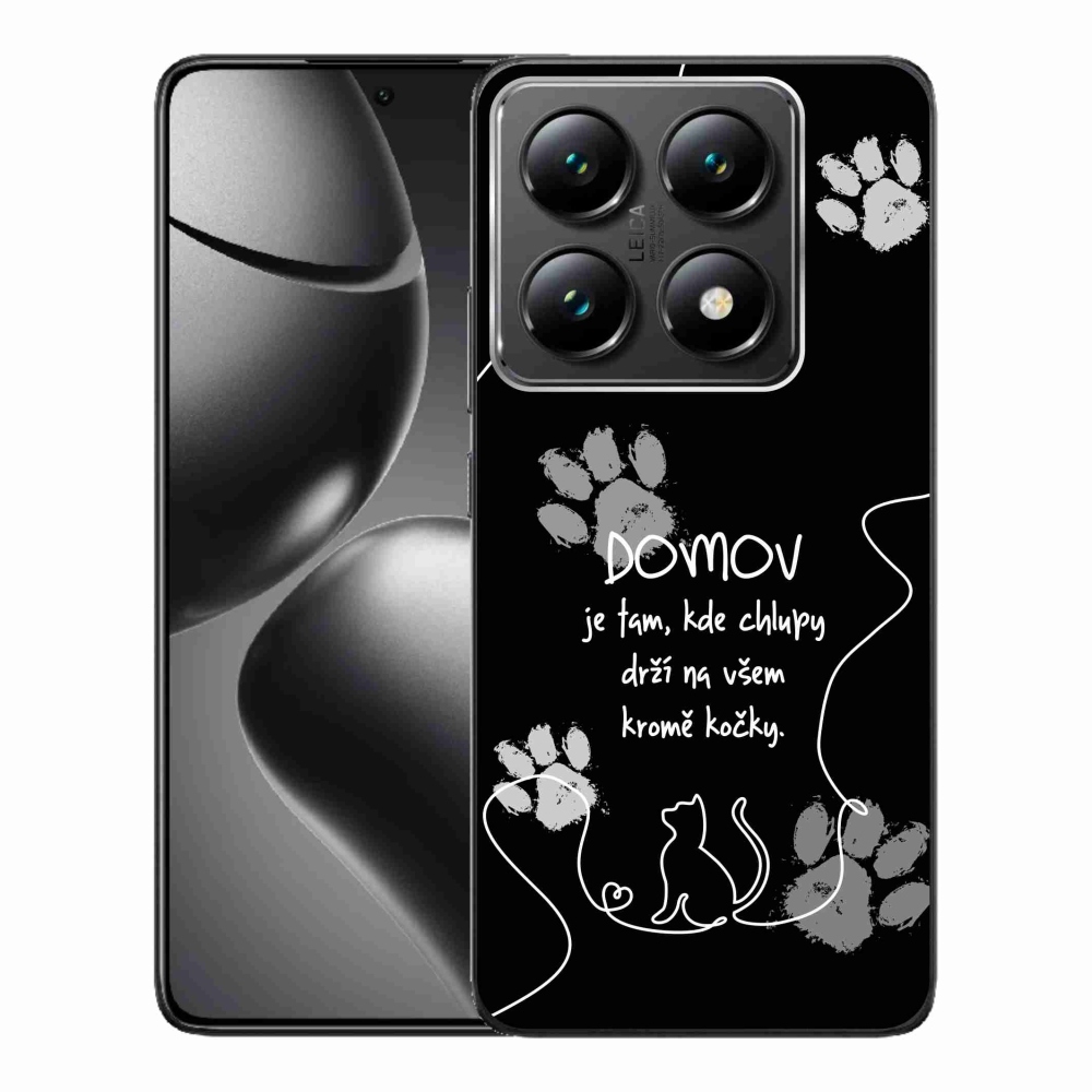 Gelový kryt mmCase na Xiaomi 14T Pro - kočičí motiv černé pozadí