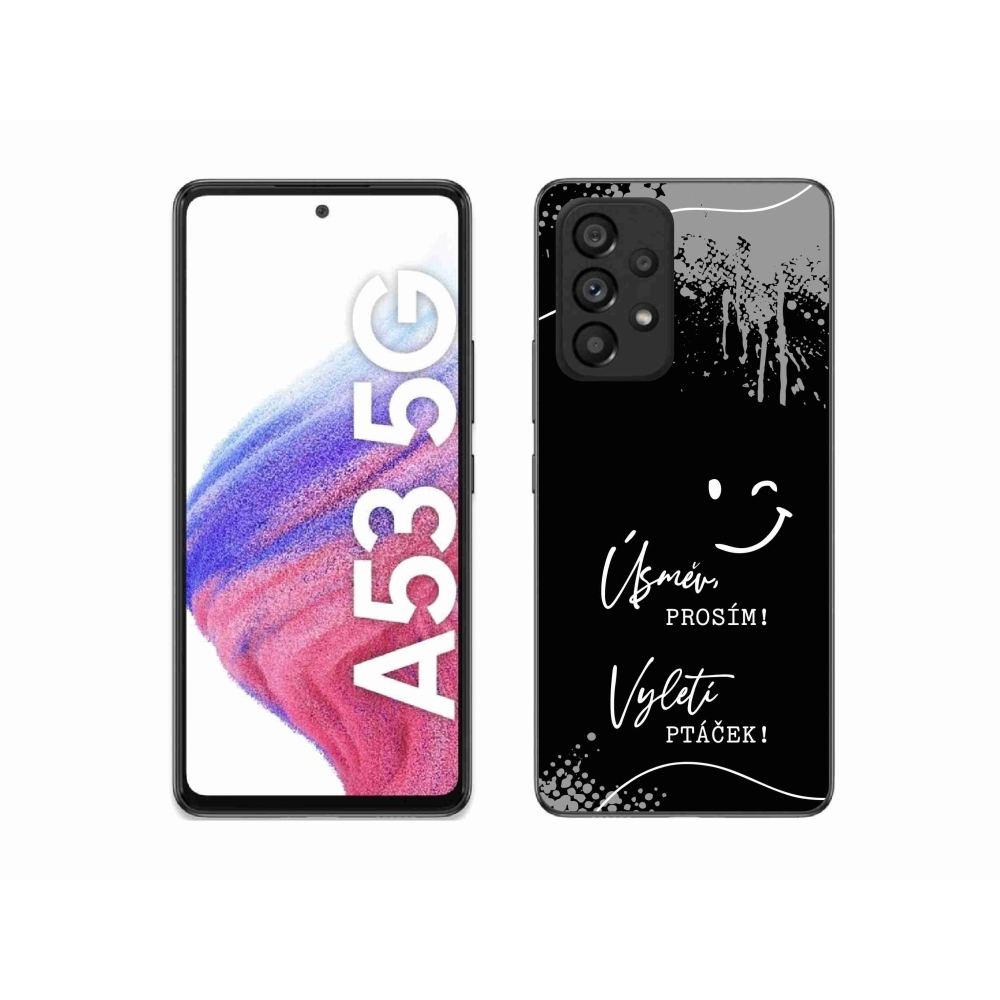 Gelový kryt mmCase na Samsung Galaxy A53 5G - vtipný text 4 černé pozadí
