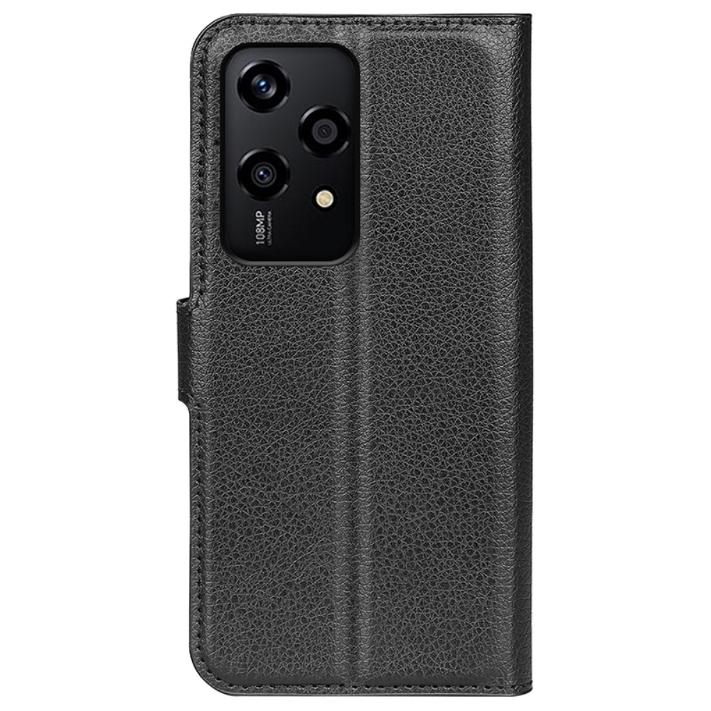 Litchi knížkové pouzdro na Honor 200 Lite 5G - černé