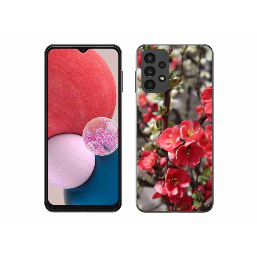 Gelový kryt mmCase na Samsung Galaxy A13 4G - červené květy