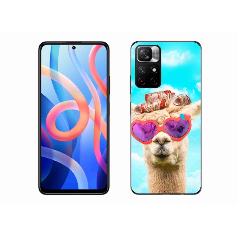Gelový kryt mmCase na Xiaomi Redmi Note 11S 5G - lama s brýlemi