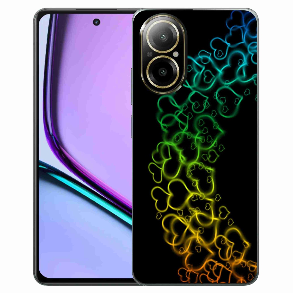 Gelový kryt mmCase na Realme C67 - barevná srdíčka