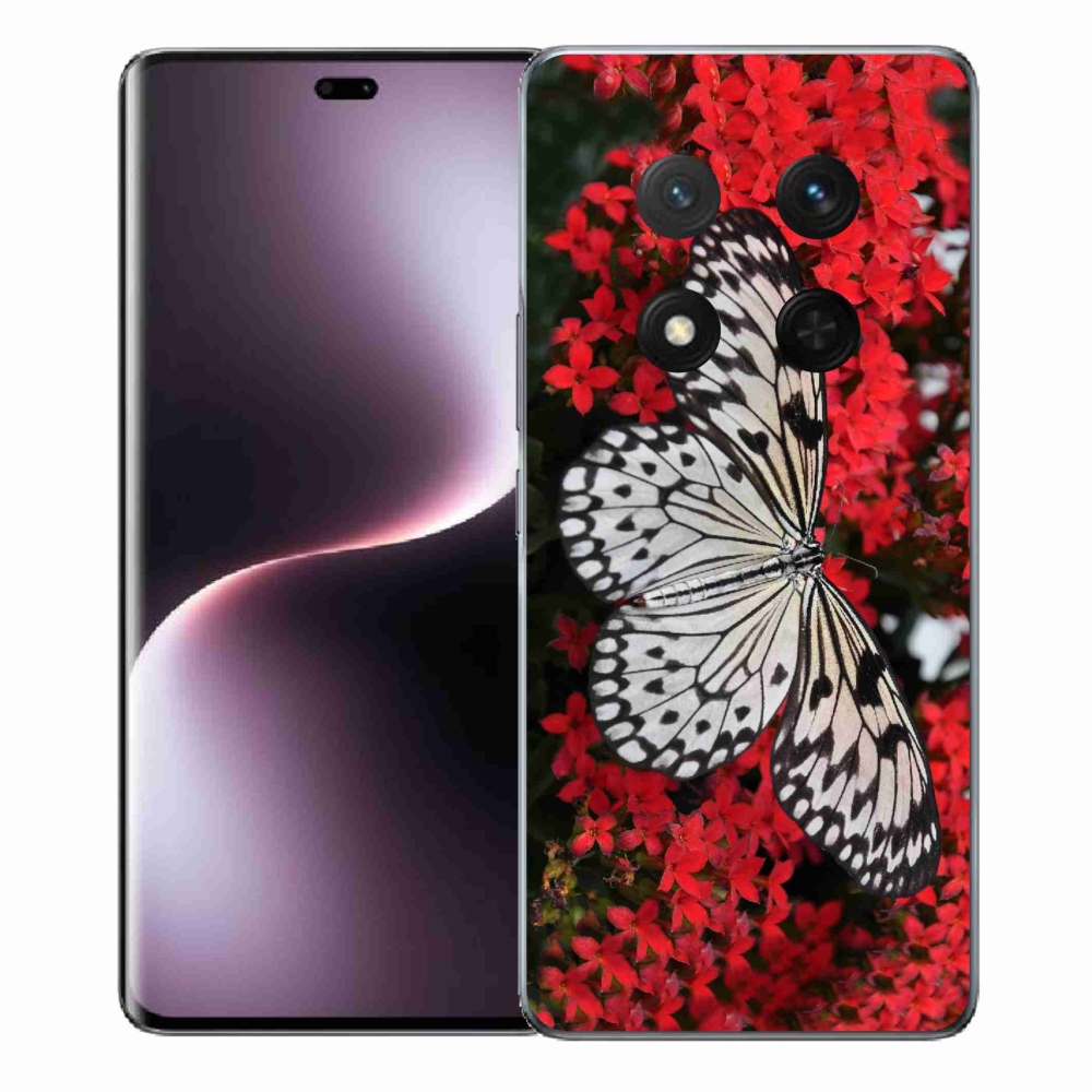 Gelový kryt mmCase na Honor Magic 7 Lite 5G - černobílý motýl 1