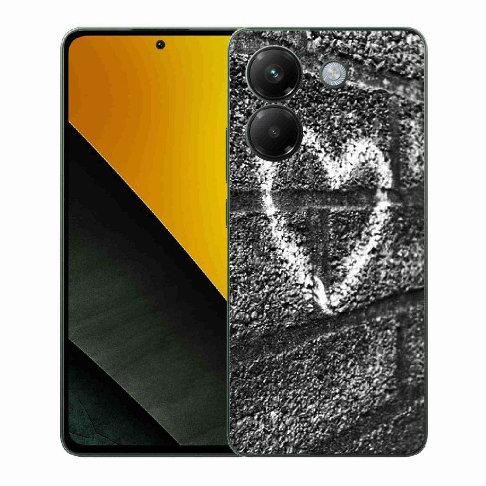 Gelový kryt mmCase na Xiaomi Poco M7 Pro 5G - srdce na zdi