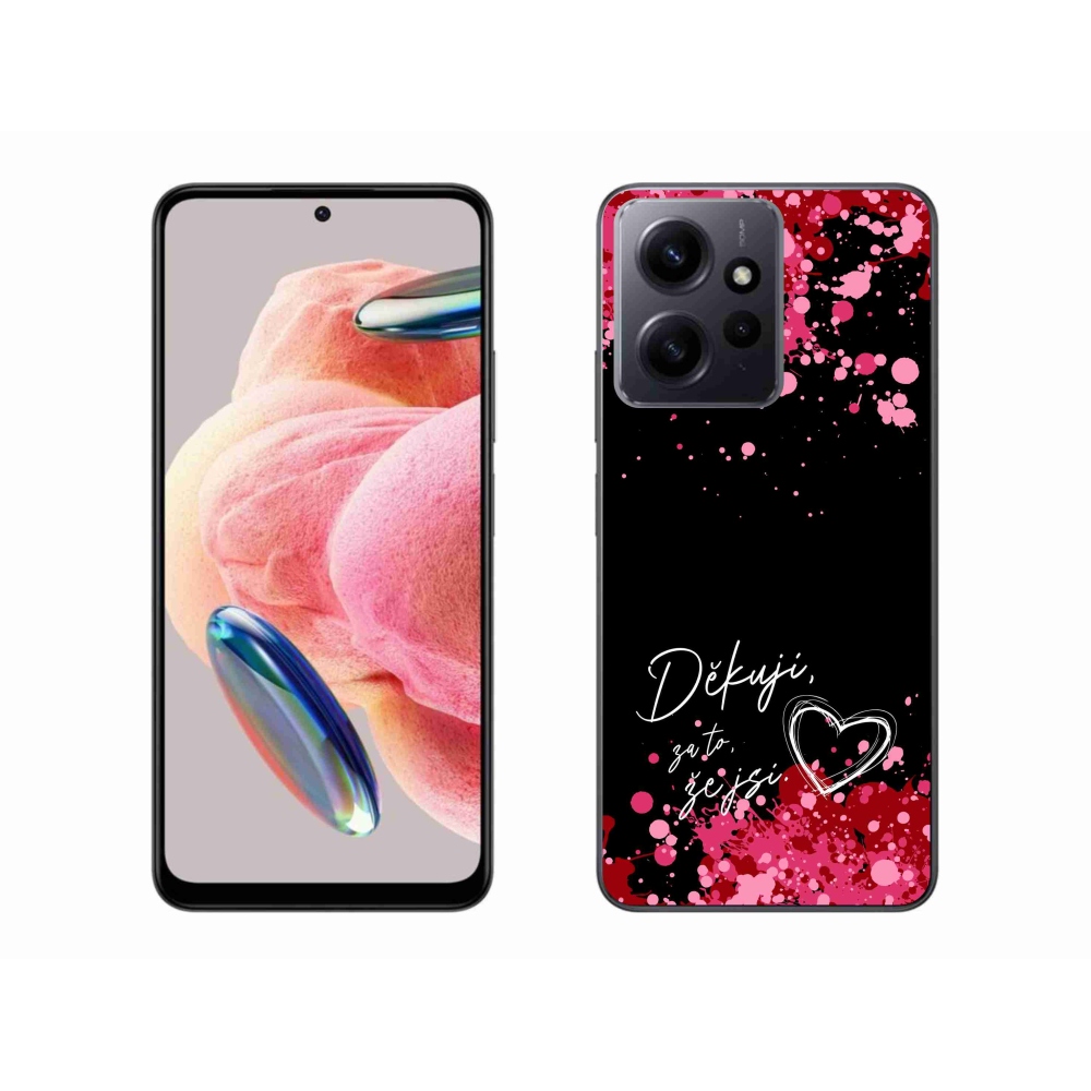 Gelový kryt mmCase na Xiaomi Redmi Note 12 4G - zamilovaný text 2 černé pozadí
