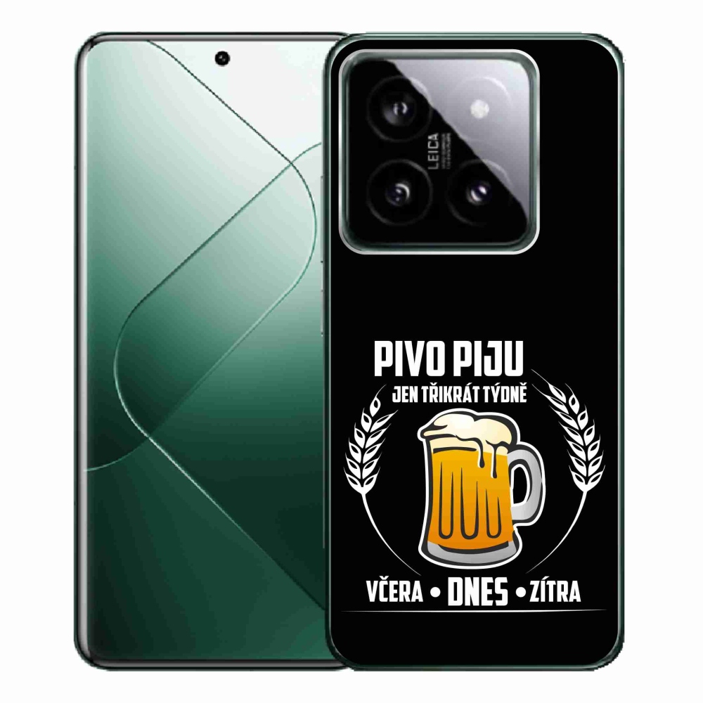 Gelový kryt mmCase na Xiaomi 14 Pro - pivní motiv černé pozadí