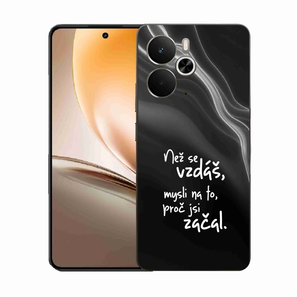 Gelový kryt mmCase na Realme 14 5G - citát 2 černé pozadí