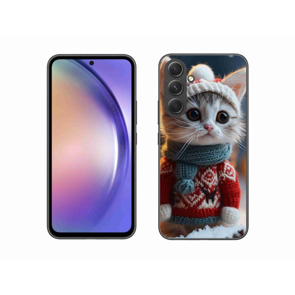 Gelový kryt mmCase na Samsung Galaxy A54 5G - kotě ve svetru