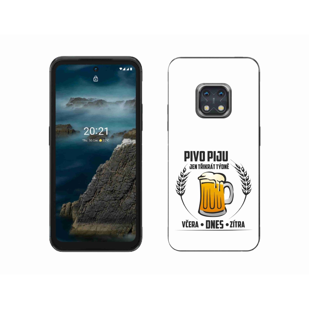 Gelový kryt mmCase na Nokia XR20 - pivní motiv bílé pozadí