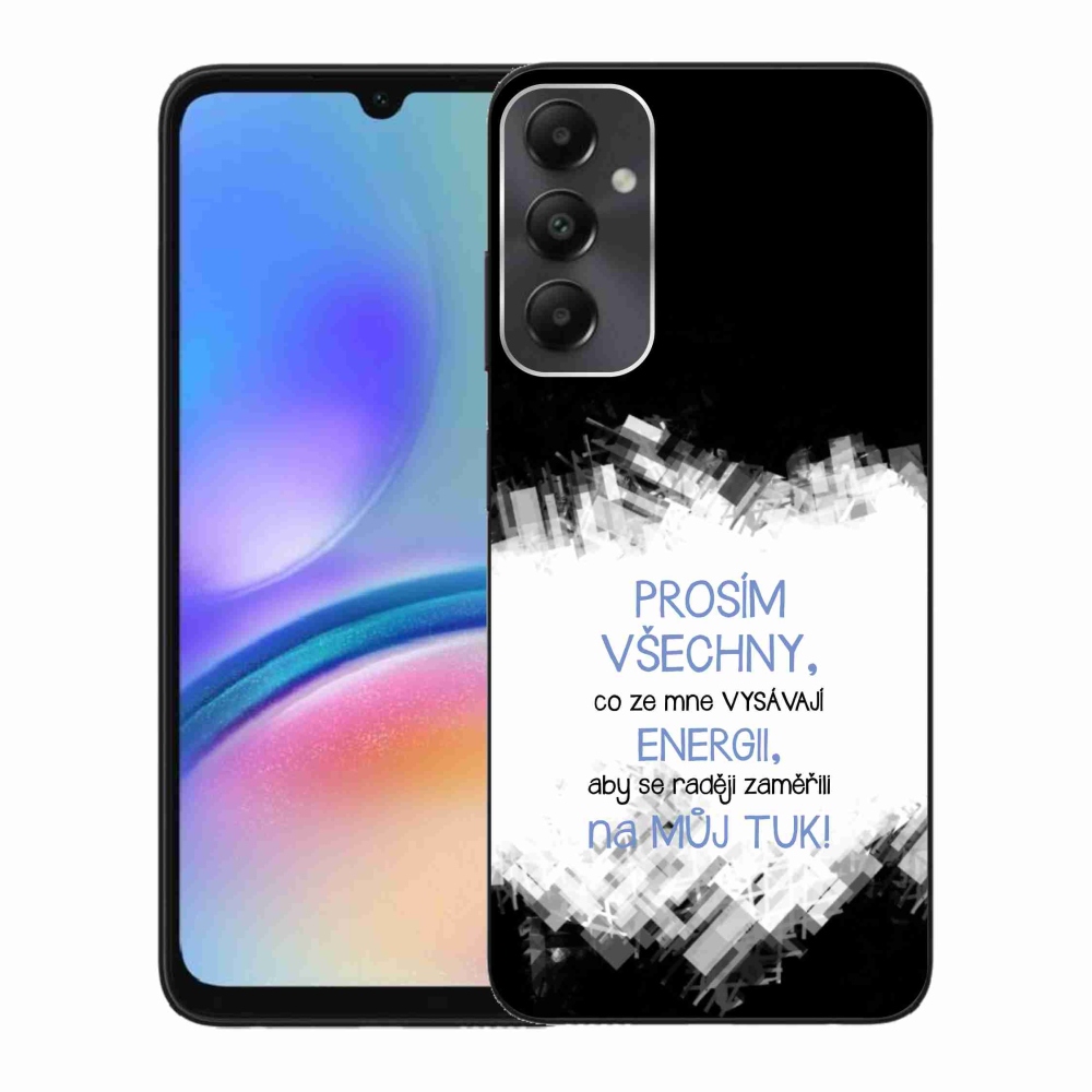 Gelový kryt mmCase na Samsung Galaxy A05s - vtipný text 1 modrý