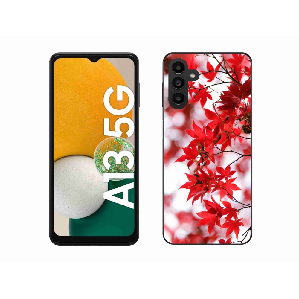 Gelový kryt mmCase na Samsung Galaxy A13 5G - červené listy