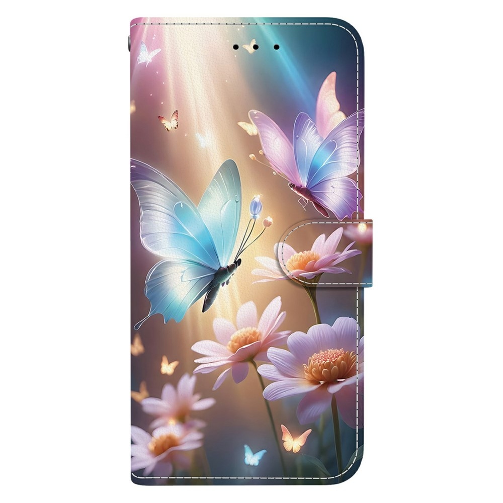Versatile knížkové pouzdro na Samsung Galaxy A06 4G - motýli a kopretiny
