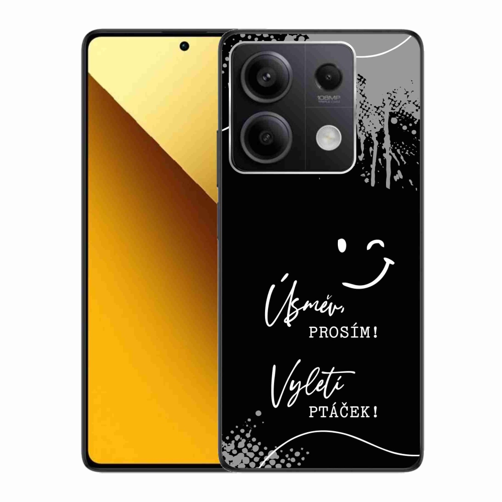Gelový kryt mmCase na Xiaomi Redmi Note 13 5G - vtipný text 4 černé pozadí