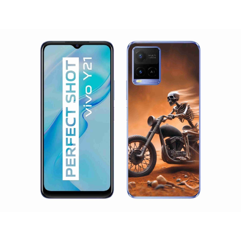 Gelový kryt mmCase na Vivo Y21/Y21s/Y33s - kostra na motorce