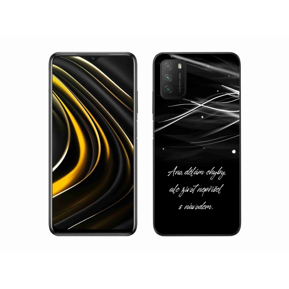 Gelový kryt mmCase na Xiaomi Poco M3 - citát černé pozadí