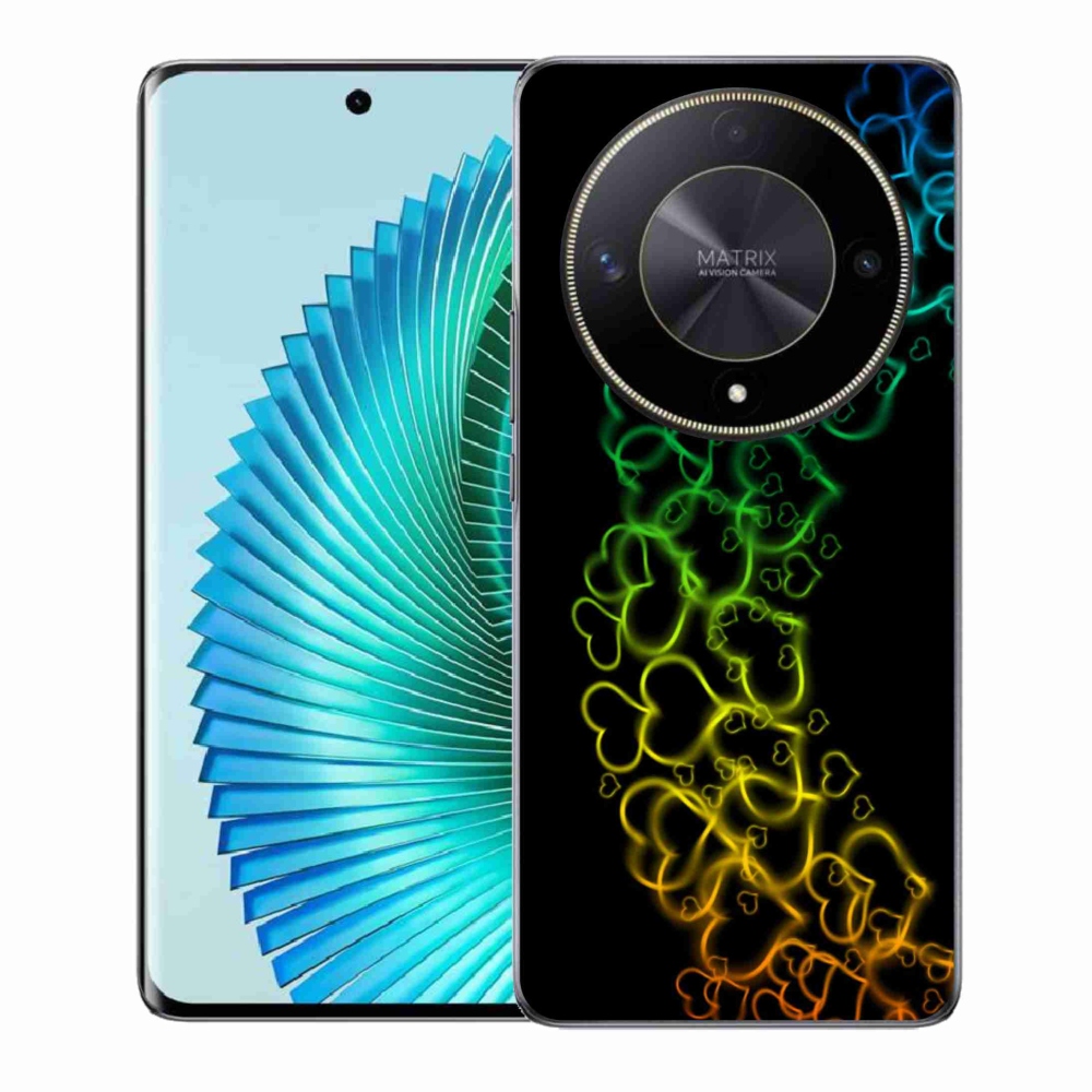 Gelový kryt mmCase na Honor Magic 6 Lite 5G - barevná srdíčka