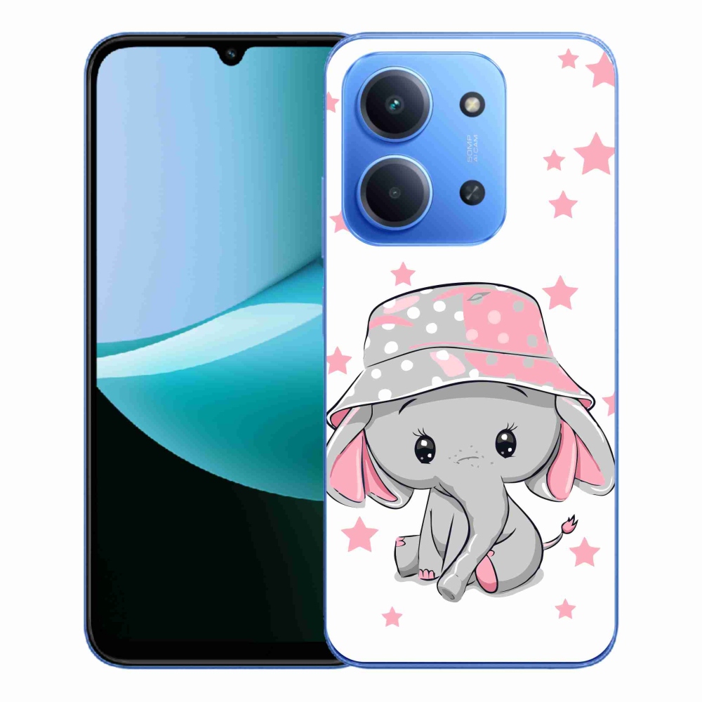 Gelový kryt mmCase na Xiaomi Redmi 15C 4G/5G (173mm) - růžový slon