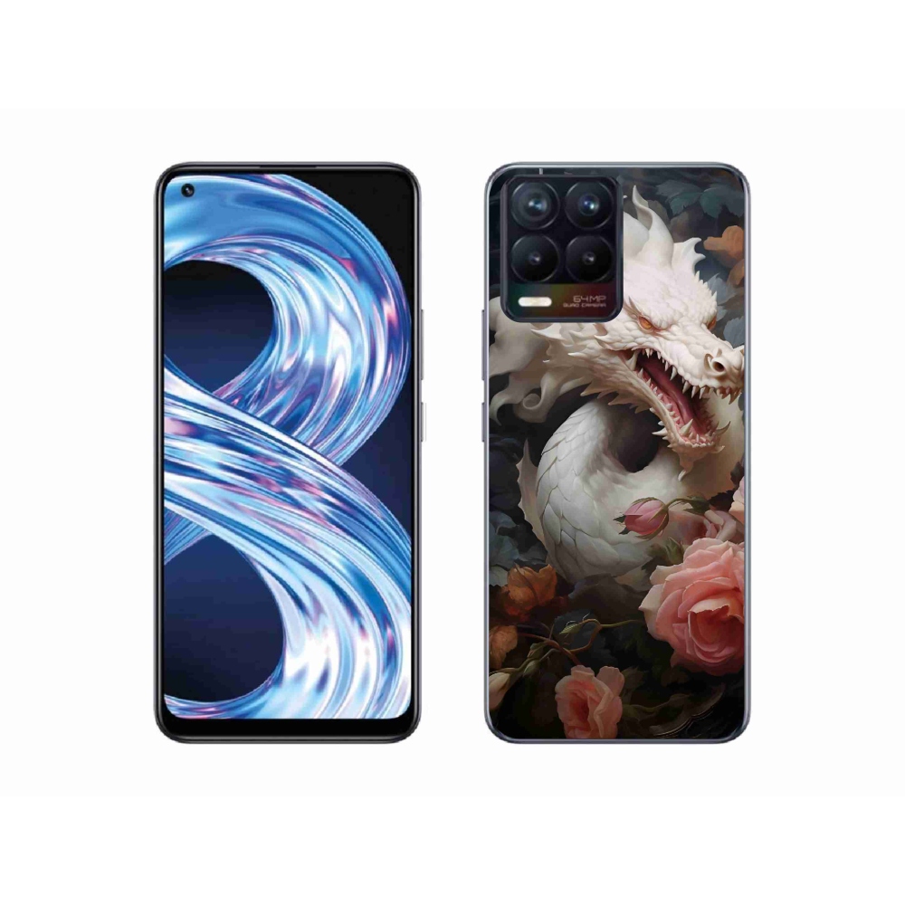 Gelový kryt mmCase na Realme 8 Pro - bílý drak