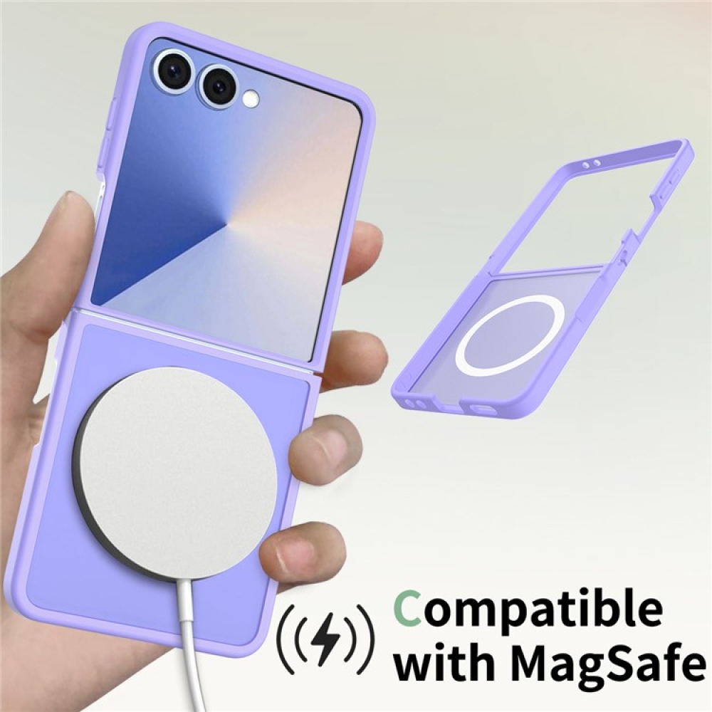 Skin gelový obal s pevnými zády a podporou MagSafe na Samsung Galaxy Z Flip7 5G - fialový