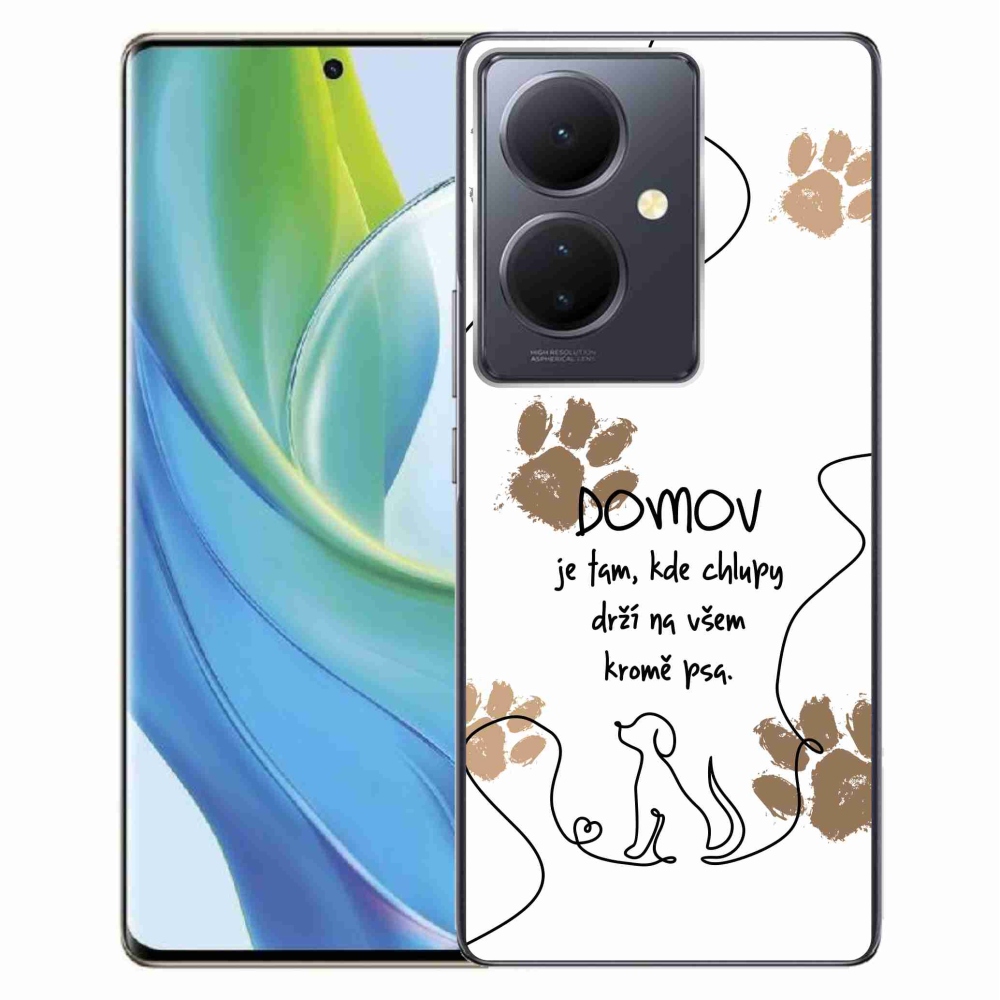 Gelový kryt mmCase na Vivo V29 Lite 5G - psí motiv bílé pozadí