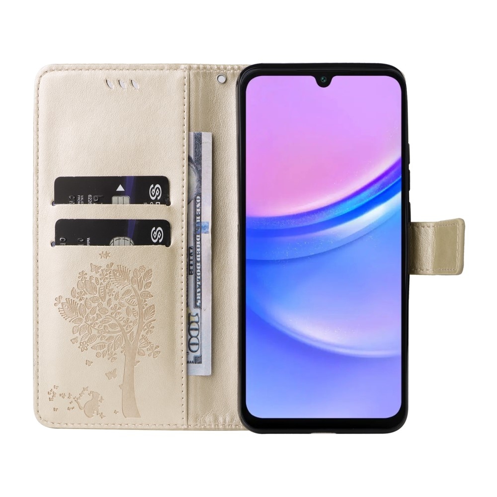 Trees knížkové pouzdro na Samsung Galaxy A16 4G/5G/A26 5G - zlaté