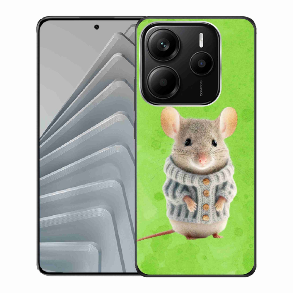 Gelový kryt mmCase na Xiaomi Redmi Note 14 5G - myška ve svetru