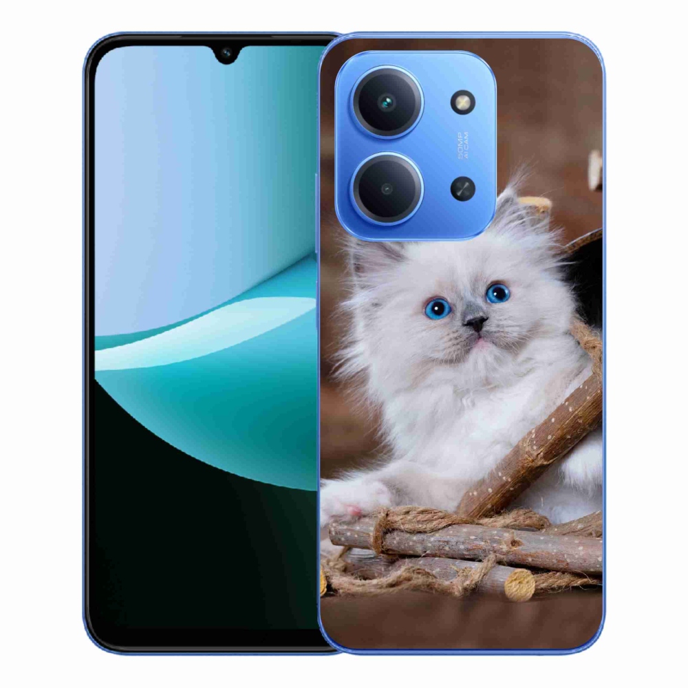 Gelový kryt mmCase na Xiaomi Redmi 15C 4G/5G (173mm) - bílé kotě