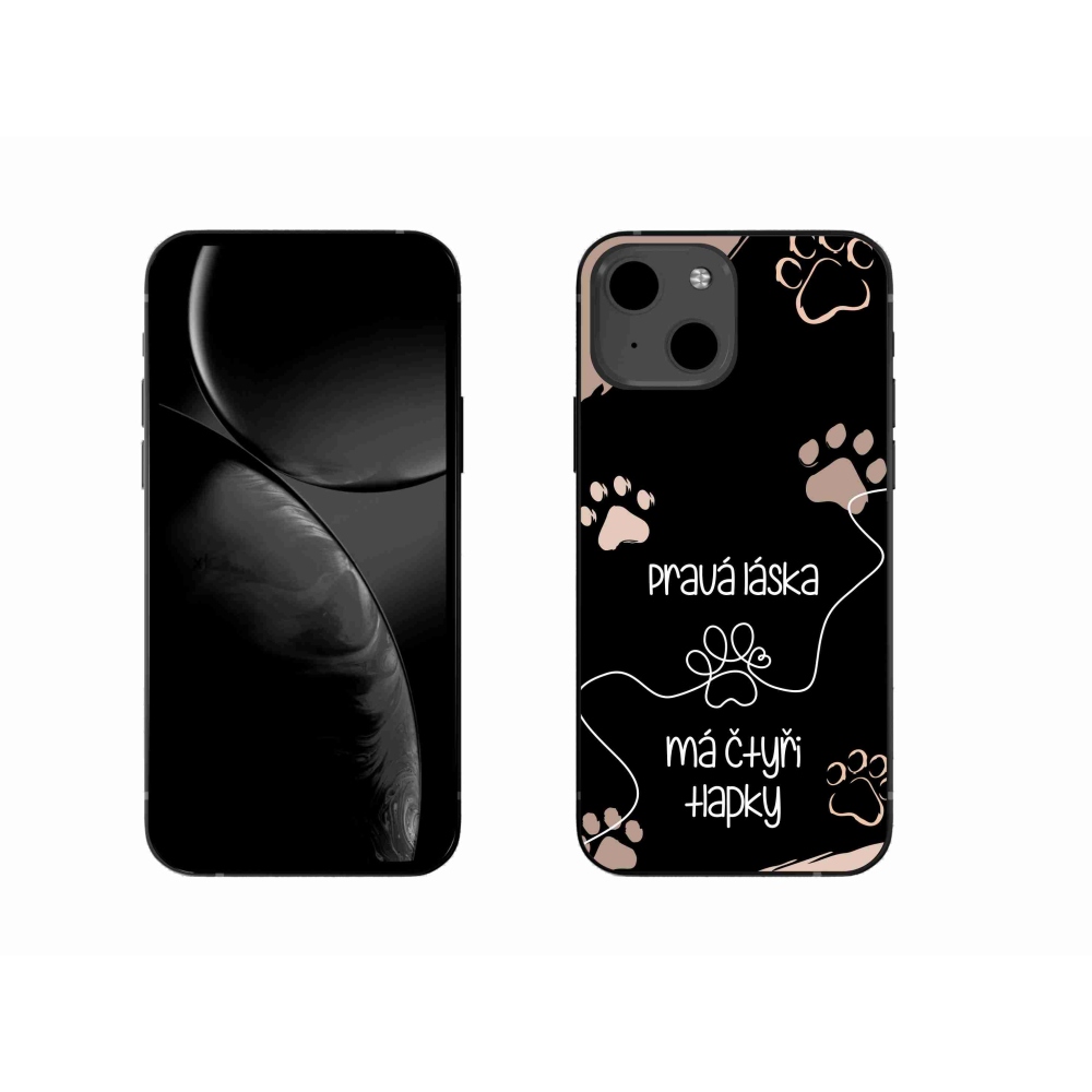 Gelový kryt mmCase na iPhone 13 6.1 - psí motiv 1 černé pozadí
