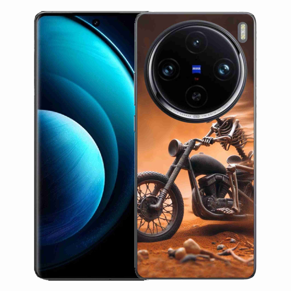 Gelový kryt mmCase na Vivo X100 Pro 5G - kostra na motorce