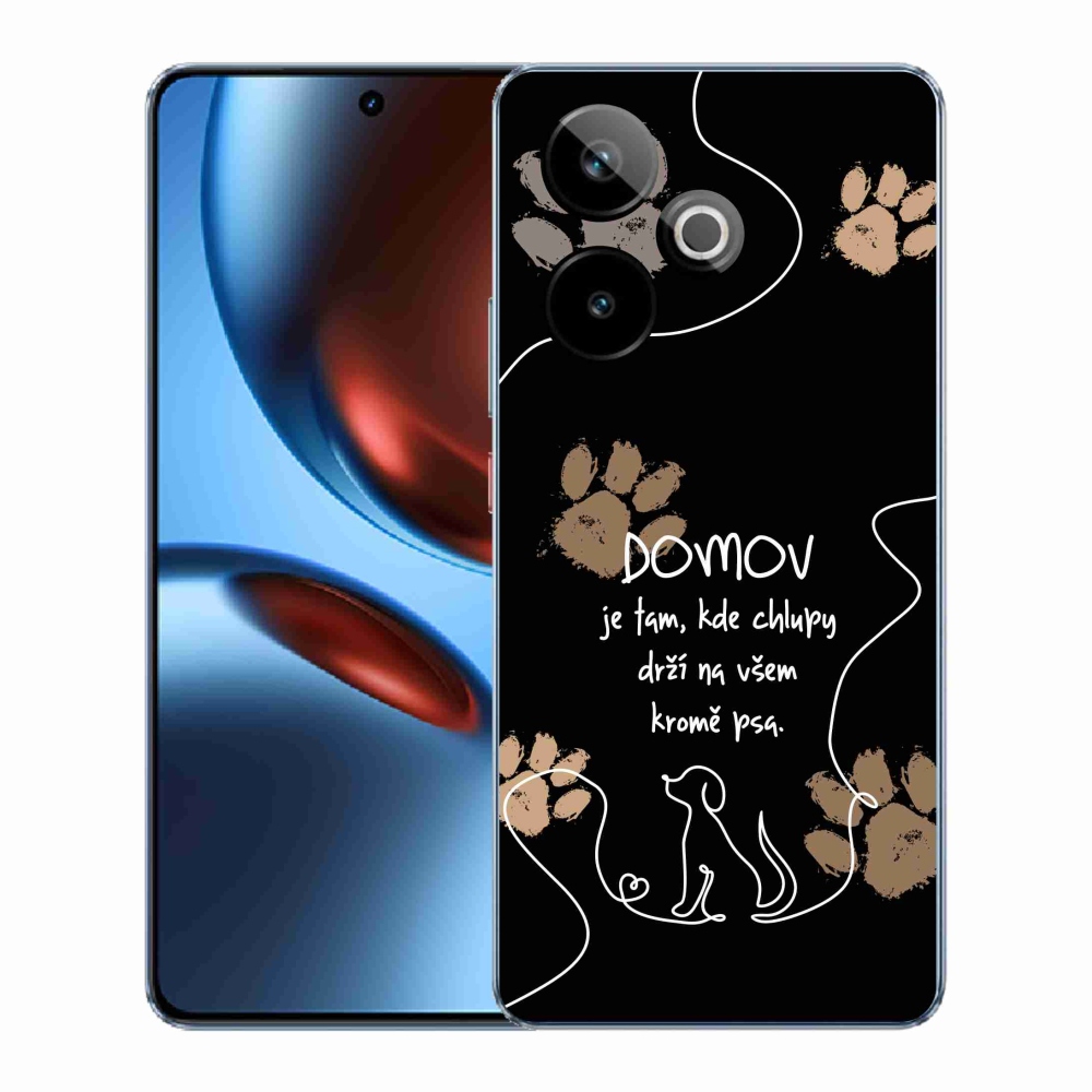 Gelový kryt mmCase na Realme GT 7 5G/GT 7T 5G - psí motiv černé pozadí