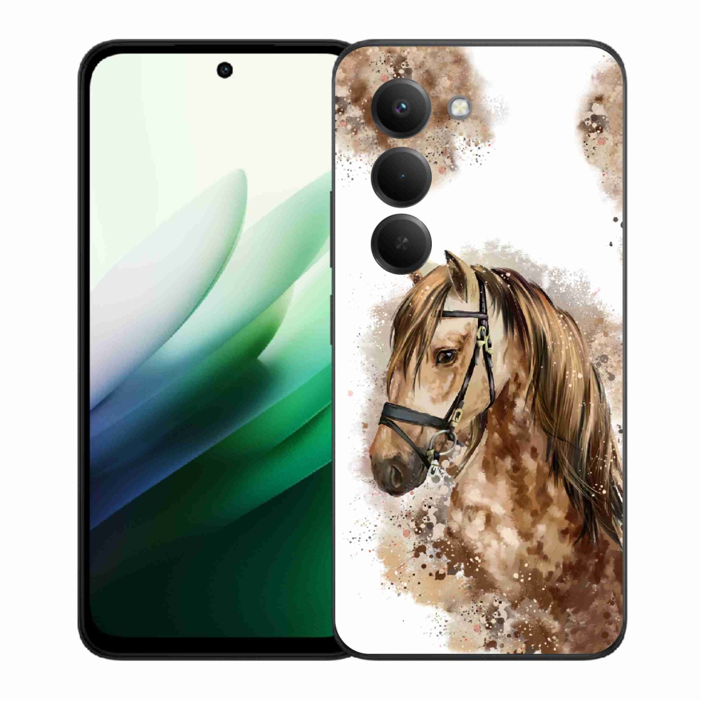 Gelový kryt mmCase na Xiaomi Redmi 15 5G (169mm) - hnědý kreslený kůň