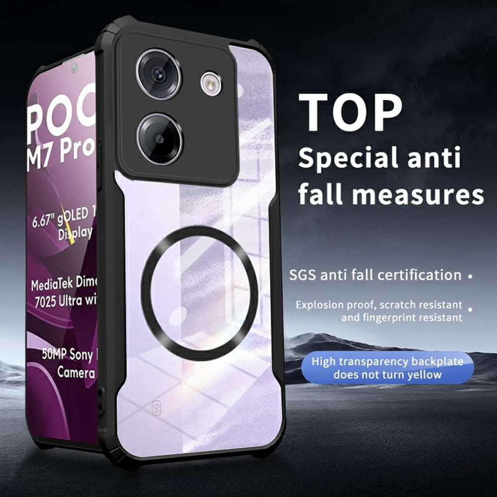 Rein odolný kryt s podporou MagSafe na Xiaomi Poco M7 Pro 5G - černý