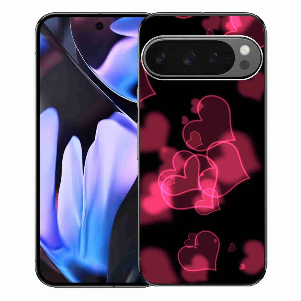 Gelový kryt mmCase na Google Pixel 9 Pro XL - červená srdíčka