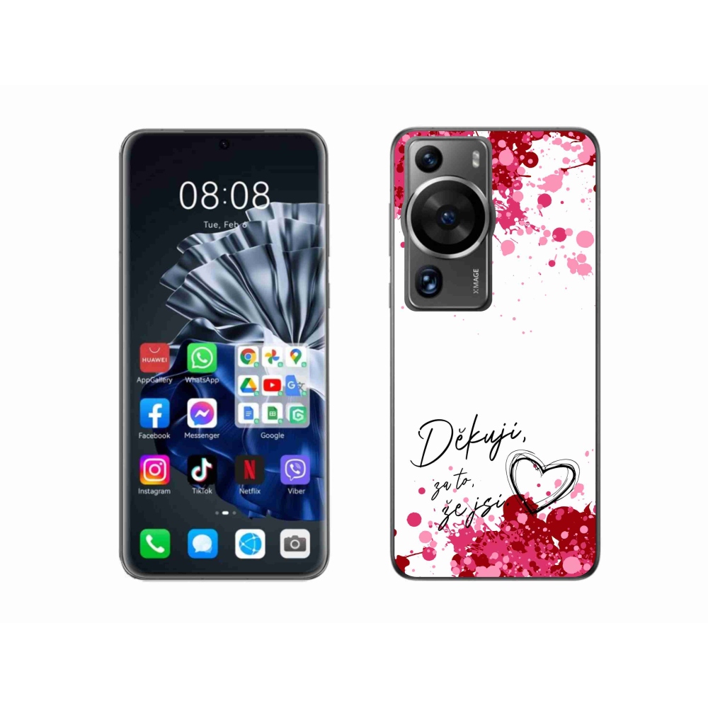 Gelový kryt mmCase na Huawei P60 Pro - zamilovaný text 2 bílé pozadí