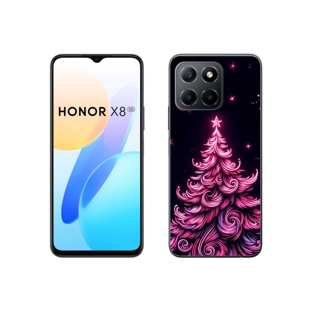 Gelový kryt mmCase na Honor X8 5G/70 Lite 5G - neonový vánoční stromek 2