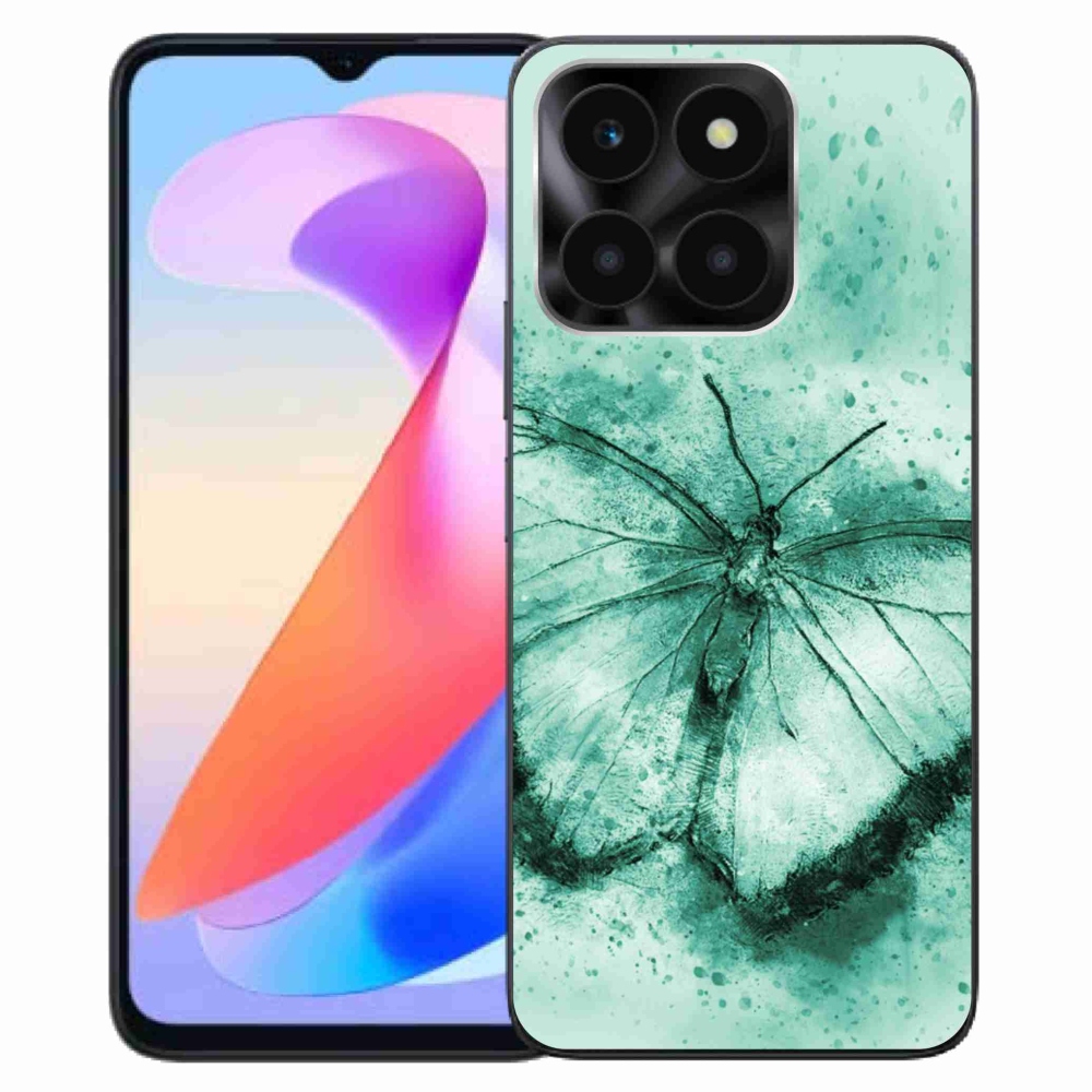 Gelový obal mmCase na Honor X6a - zelený motýl