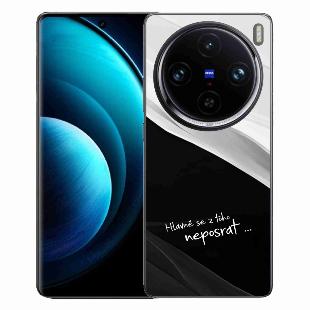 Gelový kryt mmCase na Vivo X100 Pro 5G - vtipný text 13 černobílé pozadí