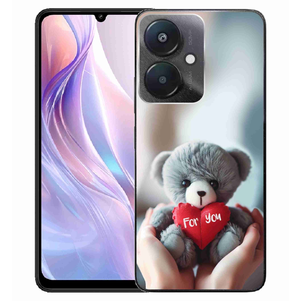 Gelový kryt mmCase na Xiaomi Redmi 13C 5G - medvídek pro zamilované
