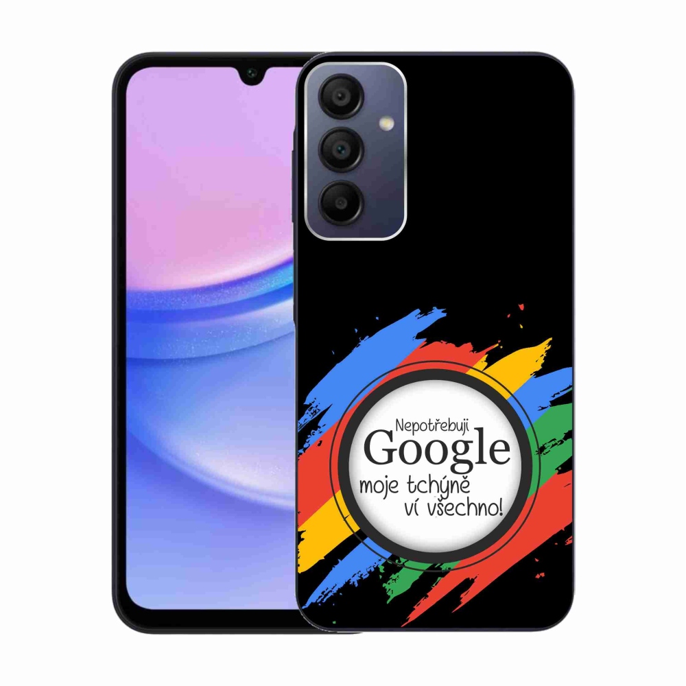 Gelový kryt mmCase na Samsung Galaxy A15 4G/5G - tchýně ví všechno černé pozadí