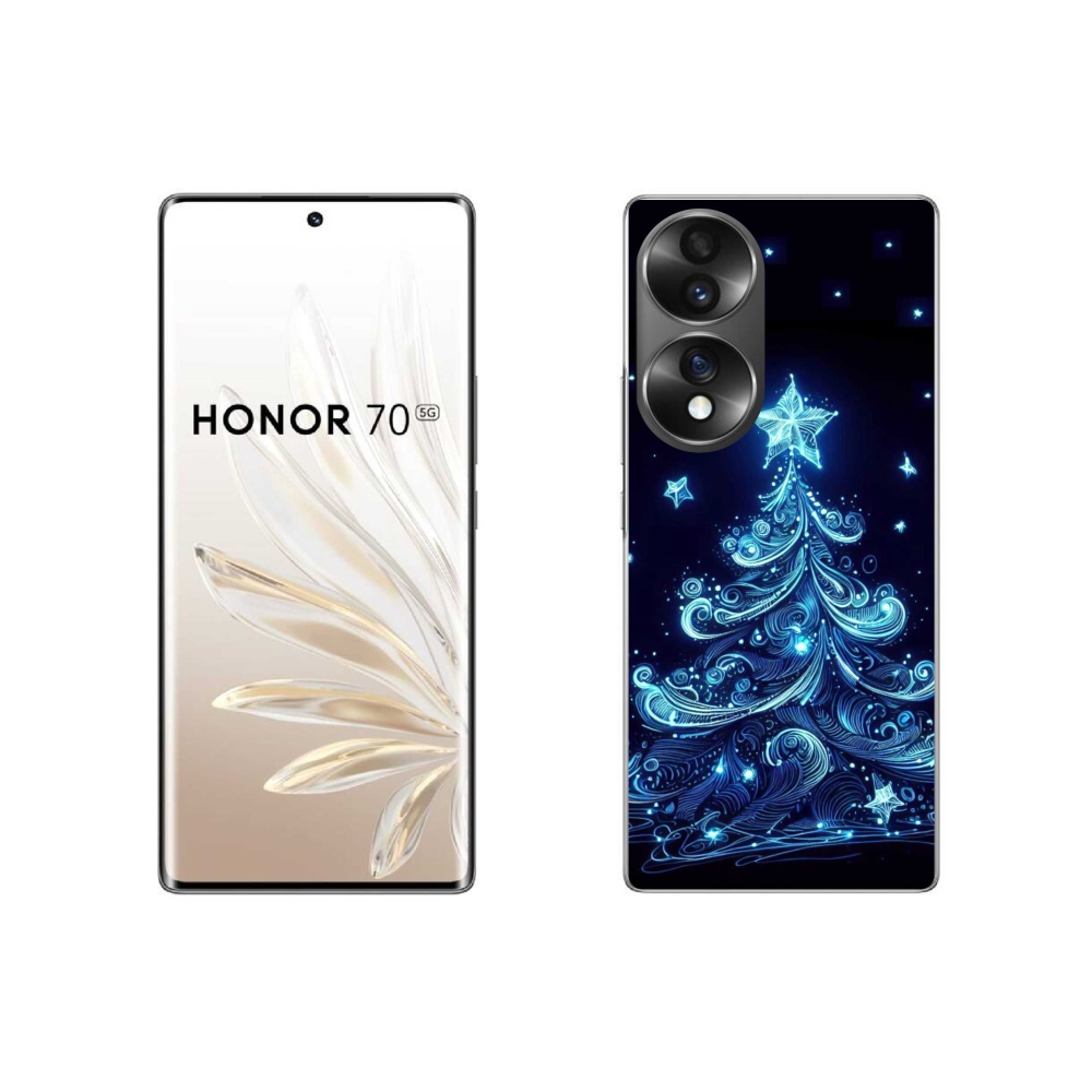 Gelový kryt mmCase na Honor 70 - neonový vánoční stromek 4