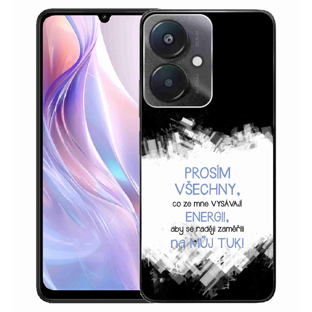 Gelový kryt mmCase na Xiaomi Redmi 13C 5G  - vtipný text 1 modrý