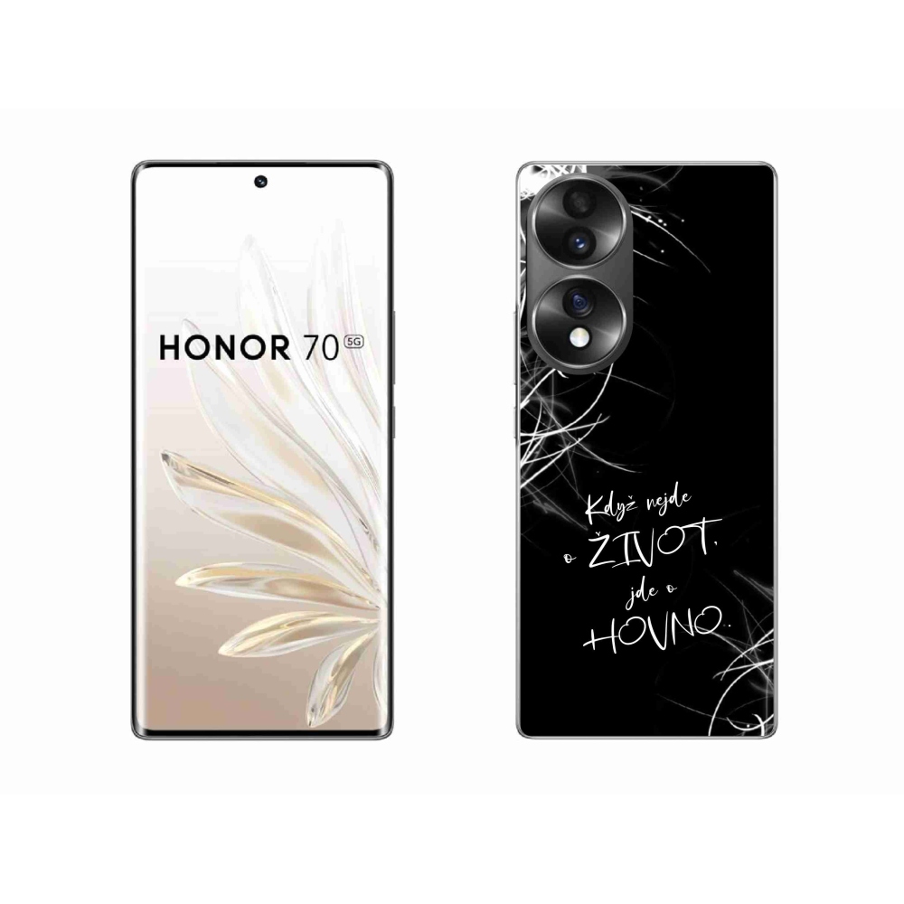 Gelový kryt mmCase na Honor 70 - vtipný text 16 černé pozadí