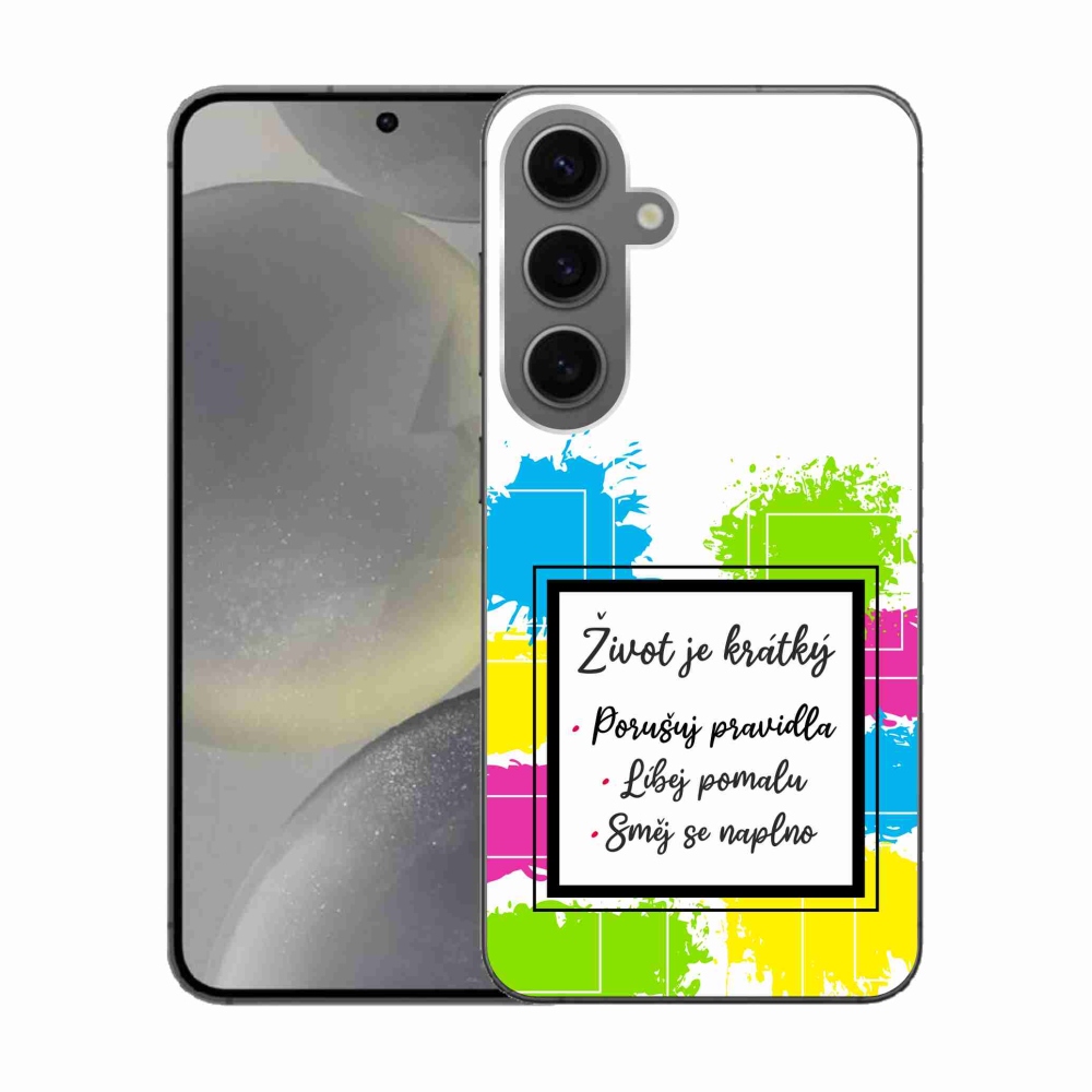 Gelový kryt mmCase na Samsung Galaxy S24 - citát 5 bílé pozadí