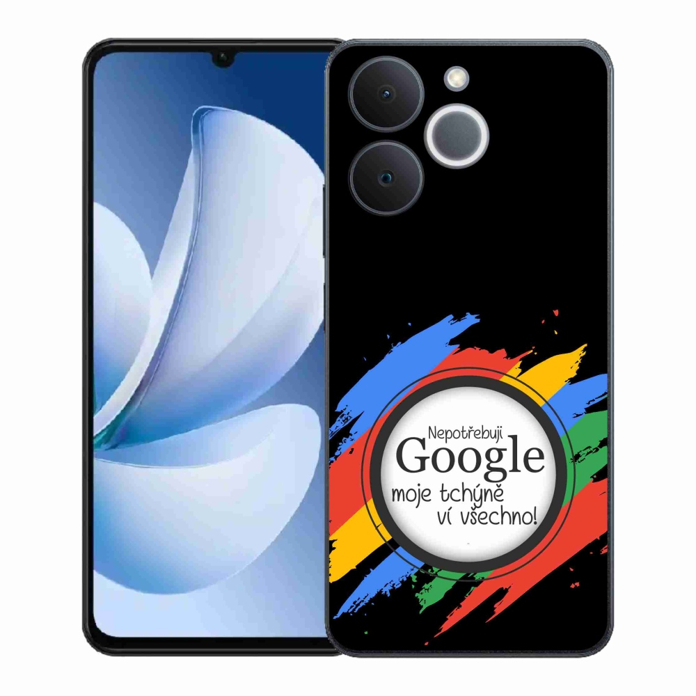 Gelový kryt mmCase na Realme Note 70T - tchýně ví všechno černé pozadí