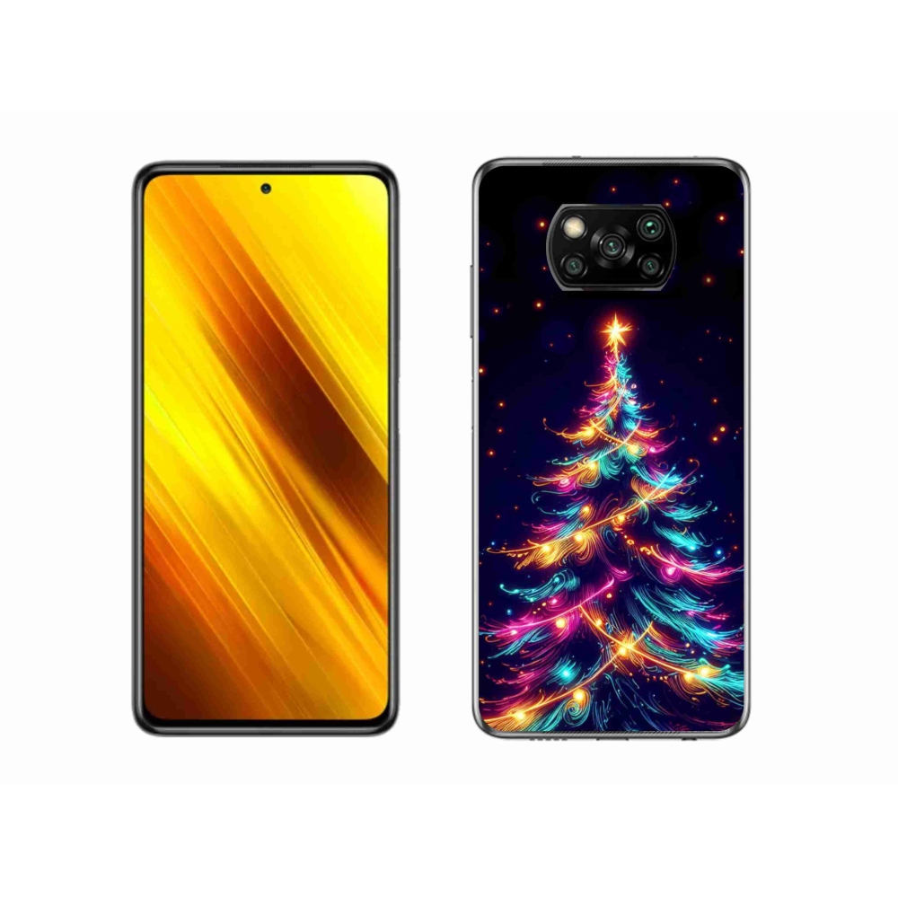 Gelový kryt mmCase na Xiaomi Poco X3 - neonový vánoční stromek