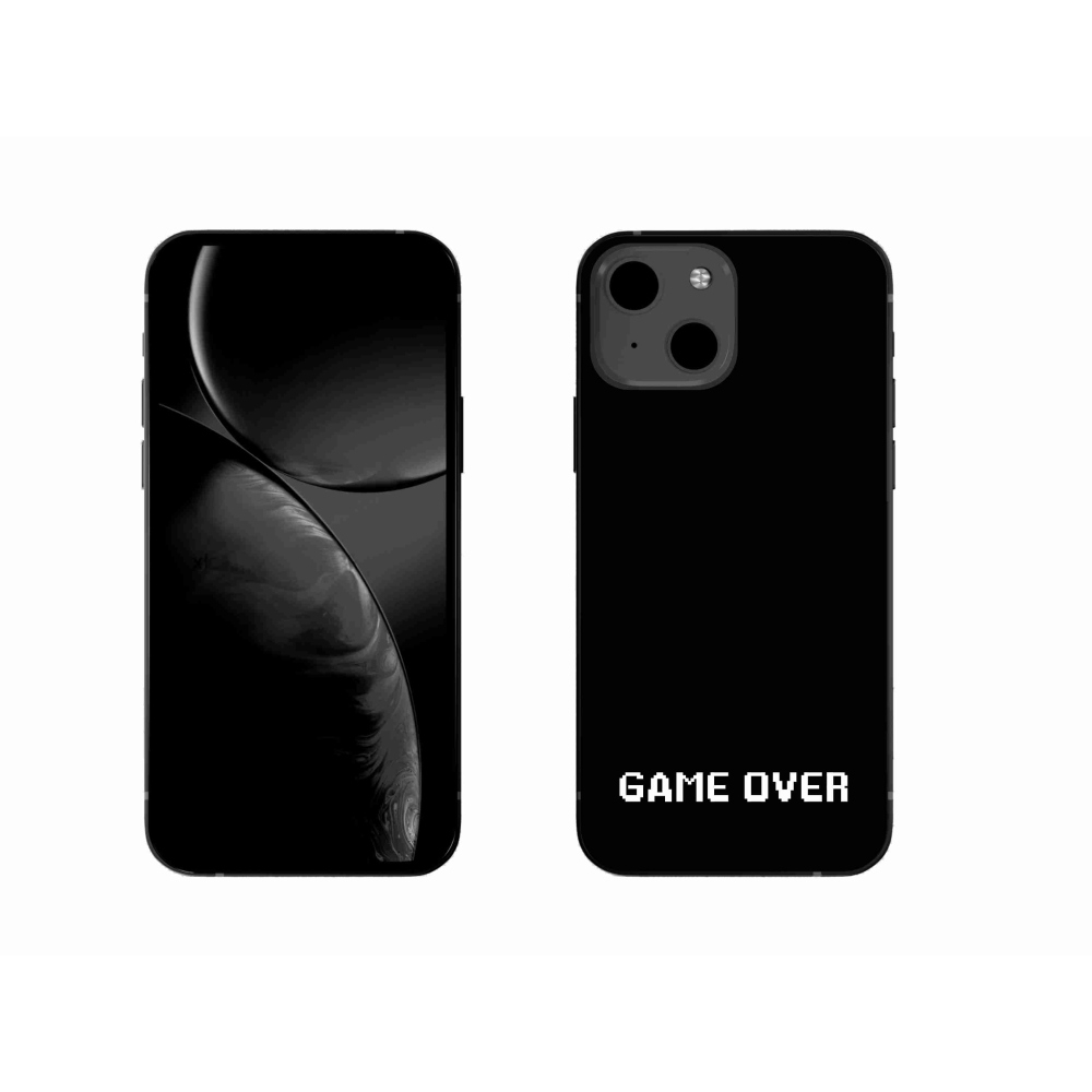 Gelový kryt mmCase na iPhone 13 6.1 - game over černé pozadí