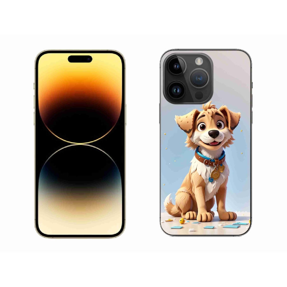 Gelový kryt mmCase na iPhone 14 Pro Max - kreslené štěně