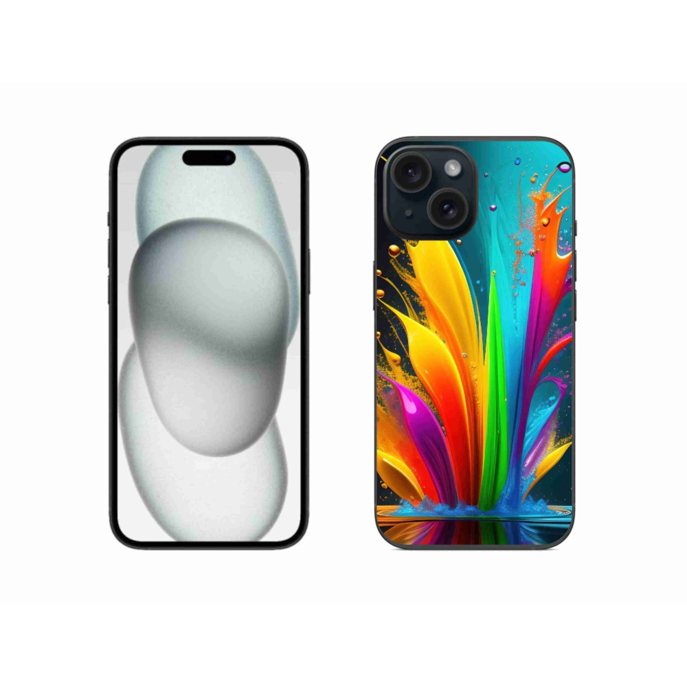 Gelový kryt mmCase na iPhone 15 - abstraktní motiv 1