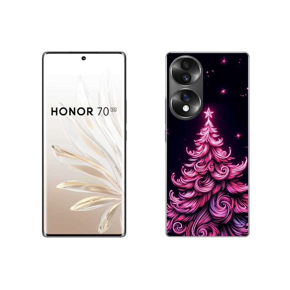 Gelový kryt mmCase na Honor 70 - neonový vánoční stromek 2